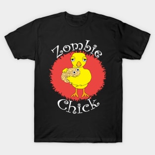 Zombie Chick White Text T-Shirt